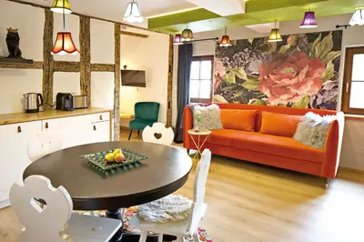 Ein Sitzbereich in der Unterkunft Zinsers Appartements im Flämmle