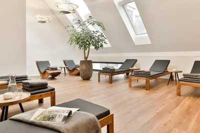 Ein Sitzbereich in der Unterkunft WeinHotel Fritz Walter