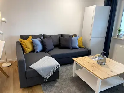 Ein Sitzbereich in der Unterkunft 1-Zimmerapartment mit Burgblick