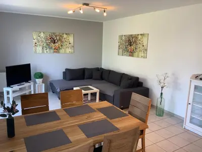 Ein Sitzbereich in der Unterkunft Ferienwohnungen Bella Vita