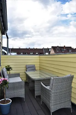 Ein Balkon oder eine Terrasse in der Unterkunft Heiligenbergblick