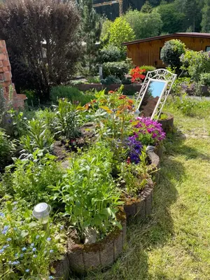Ein Garten an der Unterkunft Ferienhaus Sternschnuppe