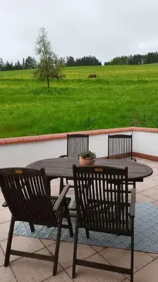 Ein Garten an der Unterkunft Ferienwohnung Schmidt