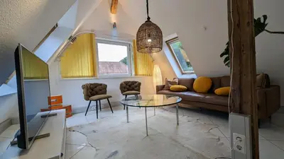 Ein Sitzbereich in der Unterkunft WOLKENFREI - ankommen und Zuhause fühlen - Apart-VL