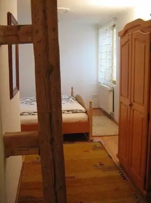 Ein Bett oder Betten in einem Zimmer der Unterkunft Ferienhaus im Haus der Künste