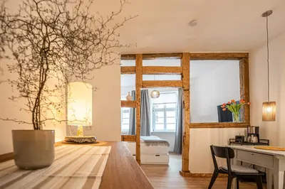 Ein Bett oder Betten in einem Zimmer der Unterkunft Klein aber Fein