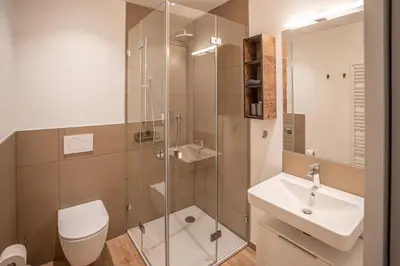 Ein Badezimmer in der Unterkunft Klein aber Fein