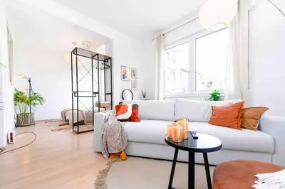 Ein Sitzbereich in der Unterkunft Comfy Apartment Heart of Mannheim