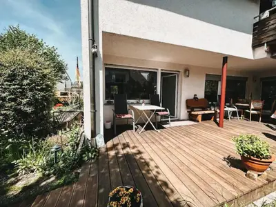 Ein Garten an der Unterkunft ☆Gemütliche 1-Zimmerwohnung mit Terrasse☆