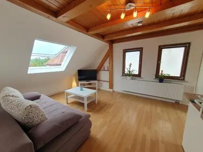 Ein Sitzbereich in der Unterkunft Gemütliche zentrale DG Wohnung in Mühlacker