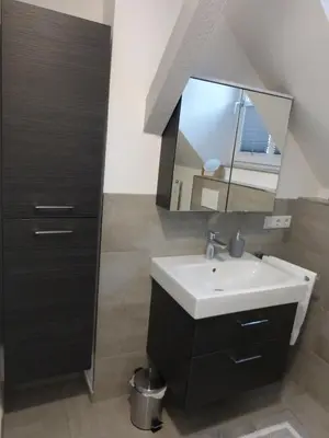 Ein Badezimmer in der Unterkunft Ferienwohnung Färberloft