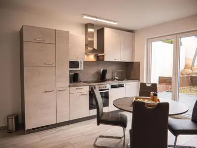 Küche/Küchenzeile in der Unterkunft Ferienwohnung Am Ringelsberg