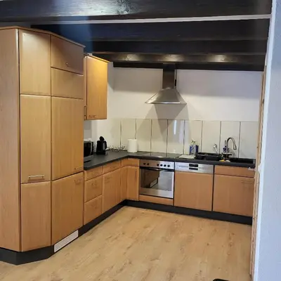 Küche/Küchenzeile in der Unterkunft Ferienwohnung Monteurwohnung