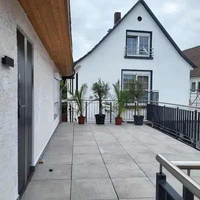 Ein Balkon oder eine Terrasse in der Unterkunft Ferienwohnung Monteurwohnung
