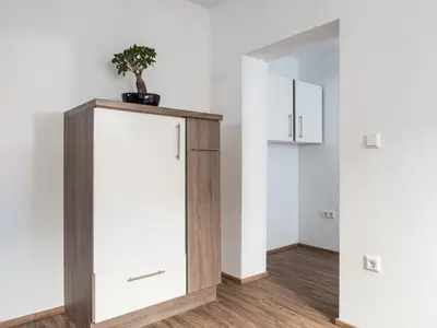 Küche/Küchenzeile in der Unterkunft Wohnung Forst