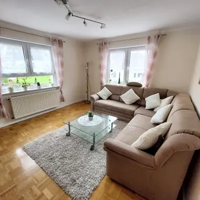 Ein Sitzbereich in der Unterkunft Ferienwohnung Hanna