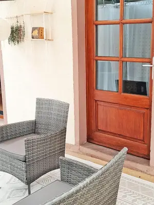 Ein Sitzbereich in der Unterkunft Ferienwohnung Sankt Martin 225 N.N.
