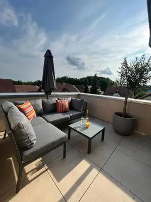 Ein Sitzbereich in der Unterkunft Vyne Apartments - Dachterrasse - Grill - Parkplatz