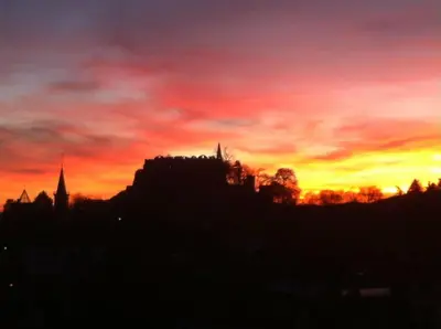 Blick auf den Sonnenuntergang/Sonnenaufgang von der Ferienwohnung aus oder aus der Nähe