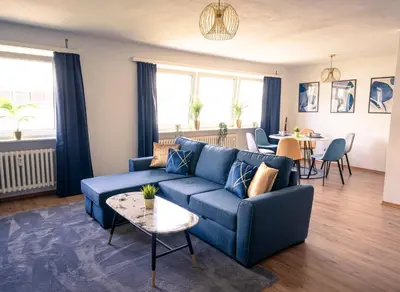 Ein Sitzbereich in der Unterkunft City Loft - 5 Min Rhein-Galerie