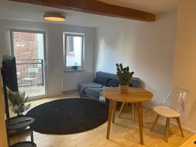 Ein Sitzbereich in der Unterkunft Tiny GetAway in Eberbach im Odenwald bei Heidelberg
