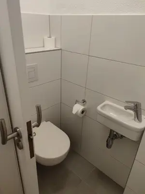Ein Badezimmer in der Unterkunft Gästehaus Windheim Grötzingen