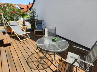 Ein Balkon oder eine Terrasse in der Unterkunft Ferienwohnung in Worms