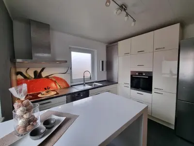 Küche/Küchenzeile in der Unterkunft 2-Zimmer-Apartment mit Küche und Bad im Landhaus in Ortsrandlage