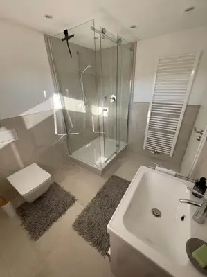 Ein Badezimmer in der Unterkunft Kasa Klemm - helle und zentral gelegene Wohnung