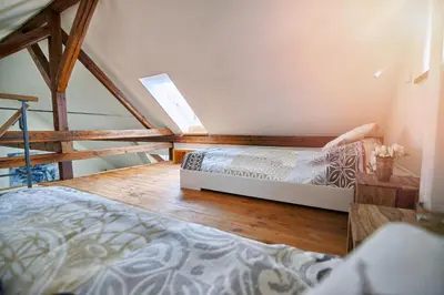 Ein Bett oder Betten in einem Zimmer der Unterkunft Lichtdurchflutetes Traum-Loft mit Panoramablick