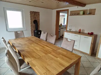 Küche/Küchenzeile in der Unterkunft Ferienwohnung Blumenshein bei Speyer Karlsruhe Familienfreundlich 5 Pers