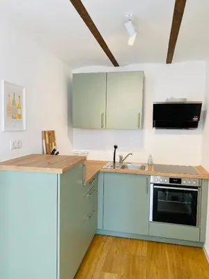 Küche/Küchenzeile in der Unterkunft Vyne Apartments - Studio - Privater Hof - Parkplatz - nahe Weinstraße