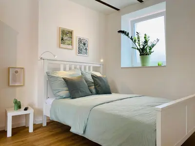 Ein Bett oder Betten in einem Zimmer der Unterkunft Vyne Apartments - Studio - Privater Hof - Parkplatz - nahe Weinstraße