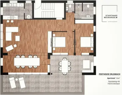 Grundriss der Unterkunft Stadthaus Neckarsulm serviced apartments – Penthouse Erlenbach