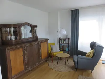 Ein Sitzbereich in der Unterkunft Ferienwohnung Auszeit