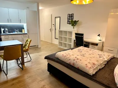 Küche/Küchenzeile in der Unterkunft Moderne 1-Zi Stadtwohnung