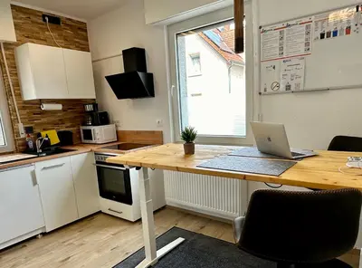Küche/Küchenzeile in der Unterkunft Rhein Quartier - Biebesheim