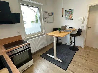 Küche/Küchenzeile in der Unterkunft Rhein Quartier - Biebesheim