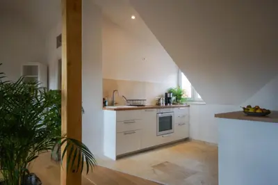Küche/Küchenzeile in der Unterkunft Modernes und helles Apartment im Loft Stil