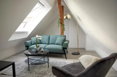 Ein Sitzbereich in der Unterkunft SCHLOSSBERG RESIDENCES - Superior Design-Apartments mit Schlossblick für bis zu 12 Personen
