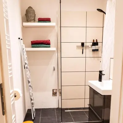 Ein Badezimmer in der Unterkunft M Apartment Charme - gemütlich geräumig heimisch