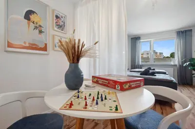 Ein Sitzbereich in der Unterkunft Amalfi Apartments A01 - gemütliche 2 Zi-Wohnung mit Boxspringbetten und smart TV