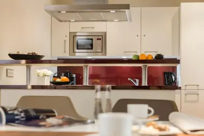 Küche/Küchenzeile in der Unterkunft Living Apartments Ludwigshafen