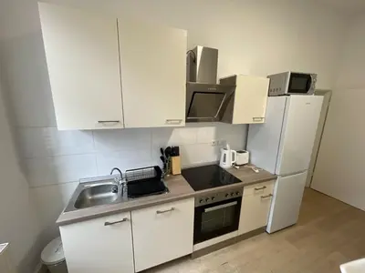 Küche/Küchenzeile in der Unterkunft Monteurwohnung Worms