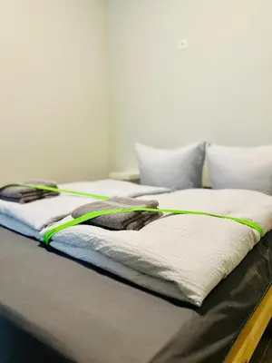 Ein Bett oder Betten in einem Zimmer der Unterkunft Neuwertiges Apartment mit schnellem WLAN, Netflix, Glasfaser, Kostenlose Privatparkplatz auch für Transporter geeignet R21
