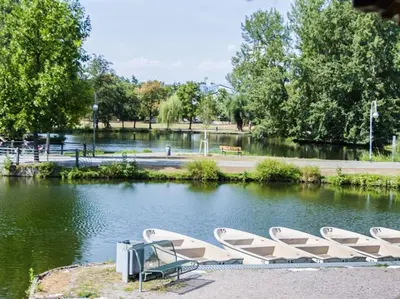 Blick auf einen Fluss in der Nähe der Ferienwohnung
