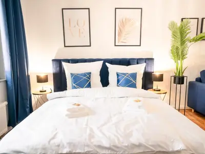 Ein Bett oder Betten in einem Zimmer der Unterkunft Premium Studio - 1 Min to HBF
