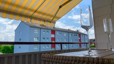 Ein Balkon oder eine Terrasse in der Unterkunft TOP 3-Zimmerwohnung nähe Kurpark