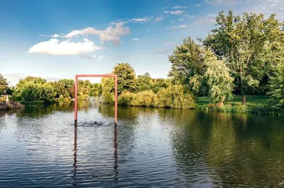 Blick auf einen Fluss in der Nähe der Ferienwohnung