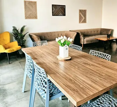 Ein Sitzbereich in der Unterkunft Eibauer Apartments